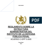 Reglamento Sobre La Estructura Administrativa Del Instituto de La Defensa Pública Penal