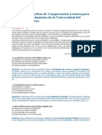 Preguntas Resueltas de Comprensión Lectora para El Examen de Admisión de La Universidad Del Cauca