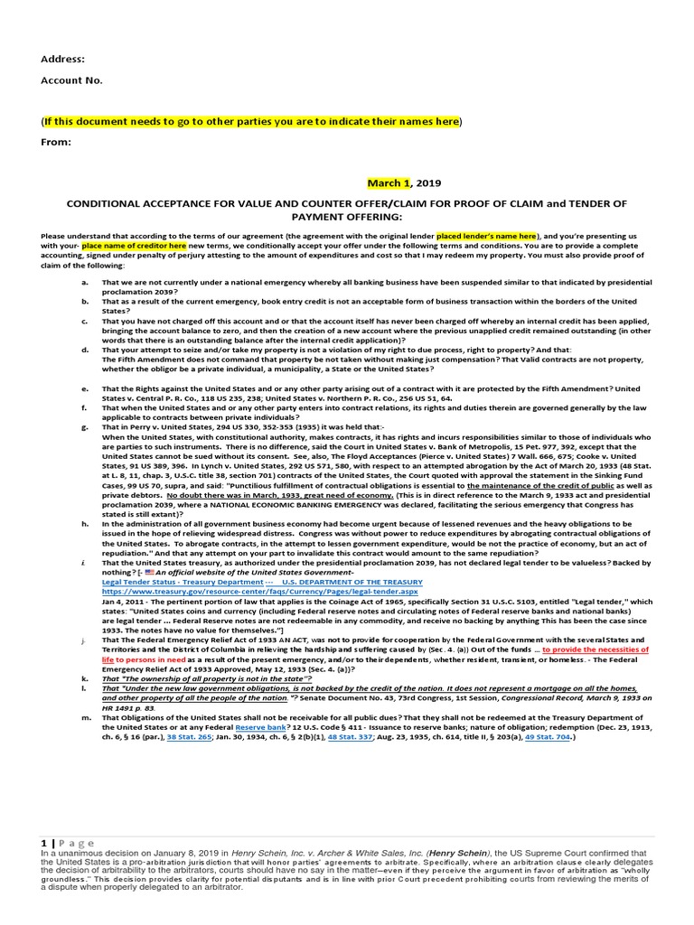 EQUITABLE REDEMPTION TENDER OF PAYMENT OFFERING Sample PDF