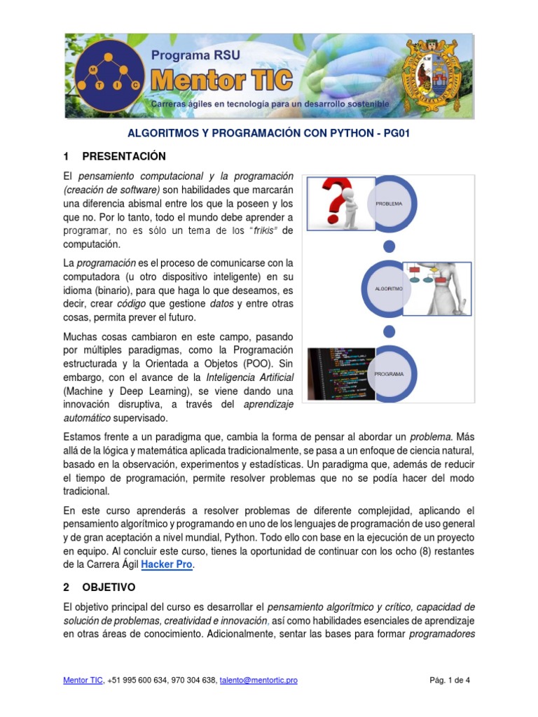 Algoritmos y Programación en Python | PDF | Programación de ...
