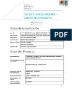 Proyecto de Plan de Mejora Articulació - N 2017