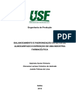 TG Balanceamento e Padronização Das Operações Do Setor de Almoxarifado e Expedição de Uma Indústria Farmacêutica.