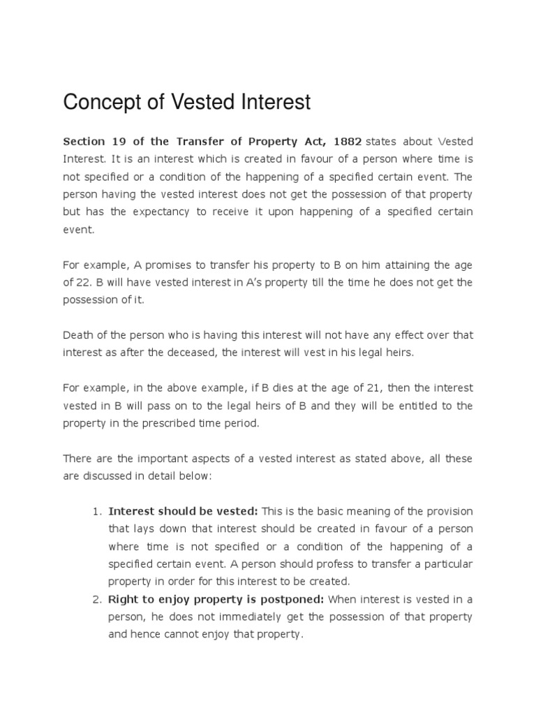 tennis Queen Arabic Concept of Vested Interest | PDF | Inheritance | Property