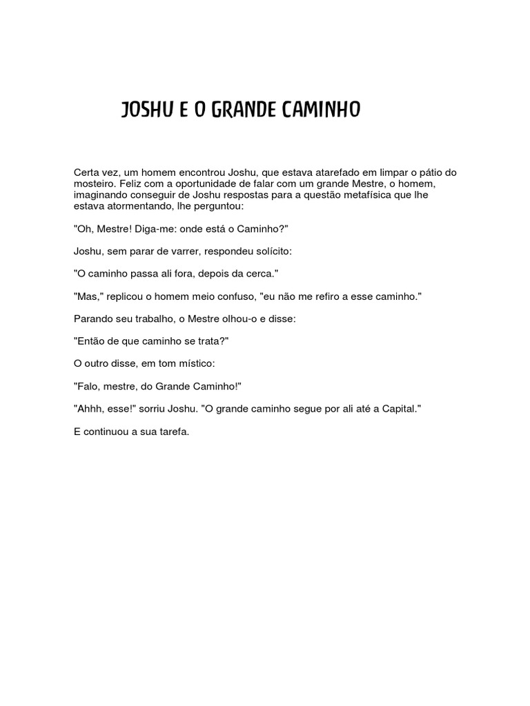 Joshu e o Grande Caminho PDF | PDF