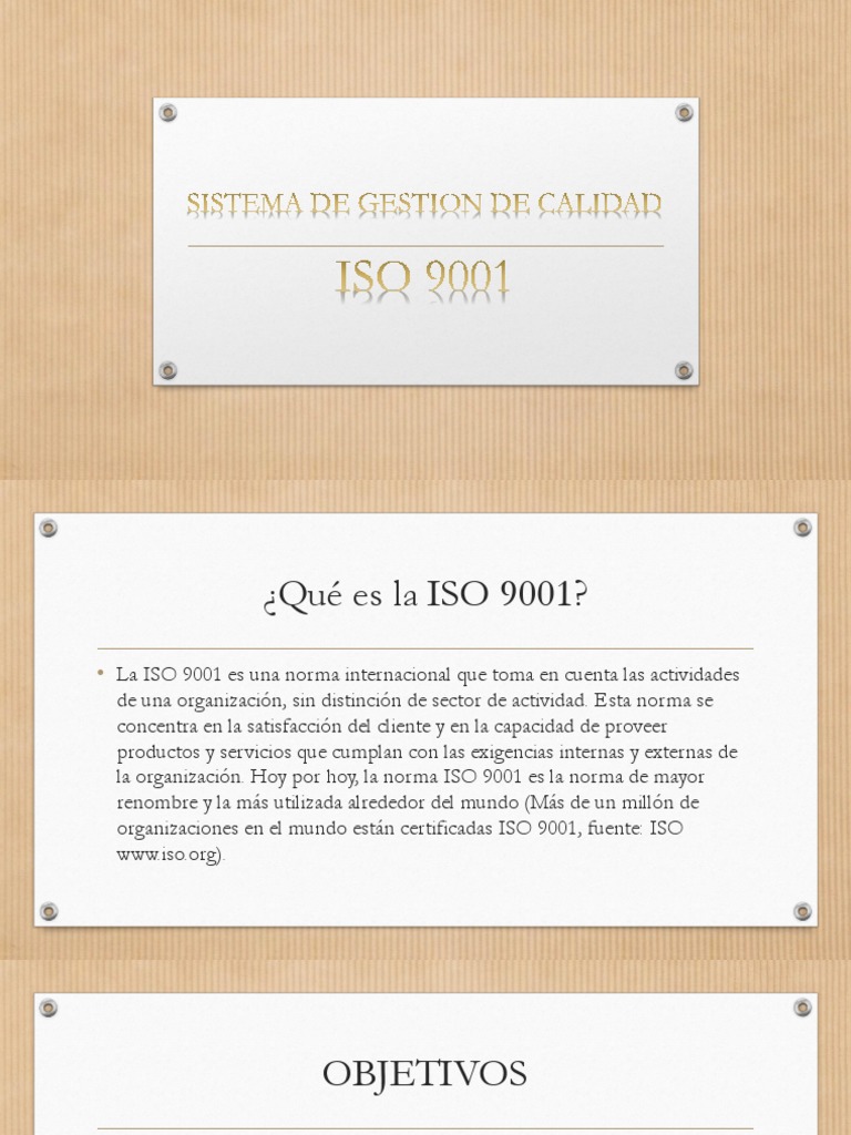 Presentacion ISO 9001 | PDF | Gestión de la calidad | Organización ...