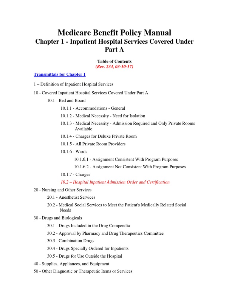 Medicare Benefit Policy Manual Chapter 1 PDF PDF Patient