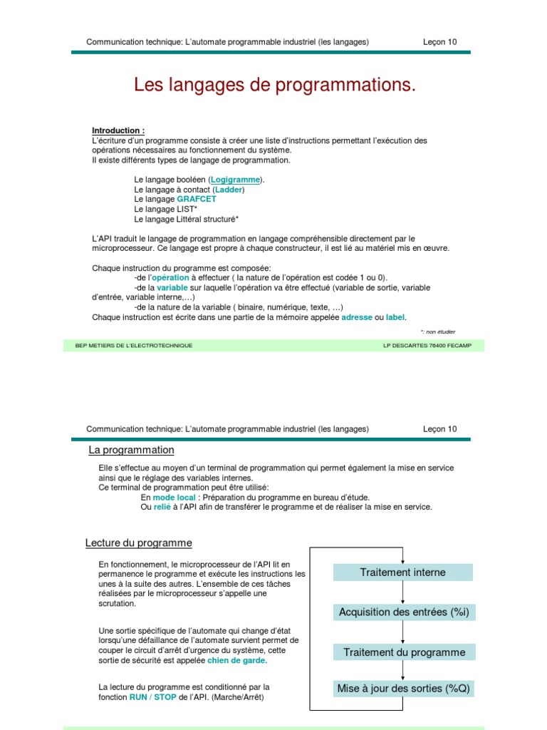 Automate Lang PDF | PDF | Programmation informatique | Programme ...