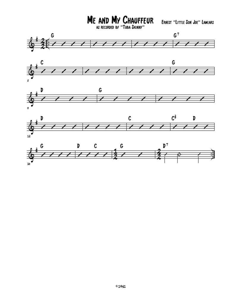 Me and My Chauffeur Tuba Skinny PDF