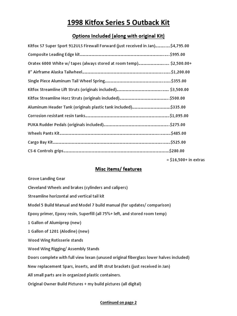 Kitfox Model 5 With Extras PDF
