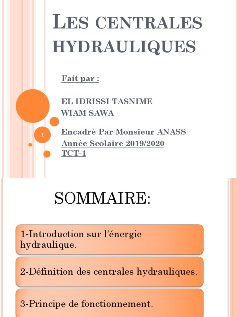 Fonctionnement des centrales hydrauliques PDF Énergie — free download