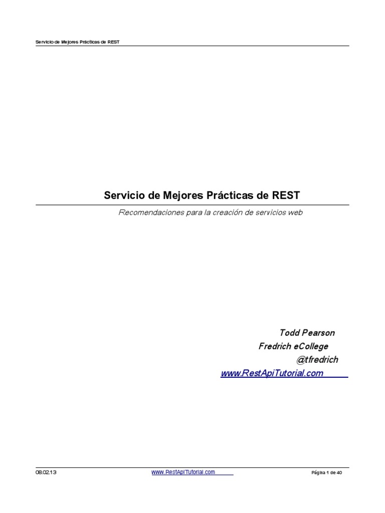 RESTful Best Practices-V1 - 2.en - Es PDF | PDF | Transferencia de ...