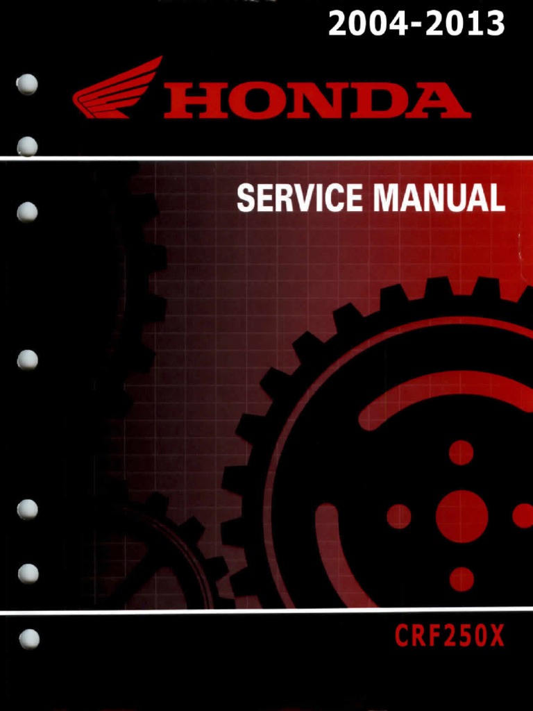 Honda CRF250X Service Repair Manual 2004 2013 PDF | PDF | Motor
