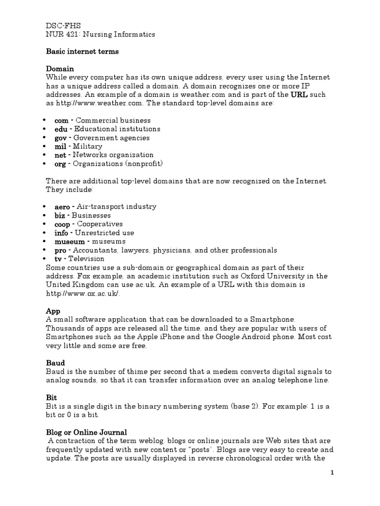 Basic Internet Terms | PDF | Proxy Server | World Wide Web