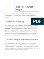 10 Useful Tips For A Great Résumé Design: 1. Make It A Summary