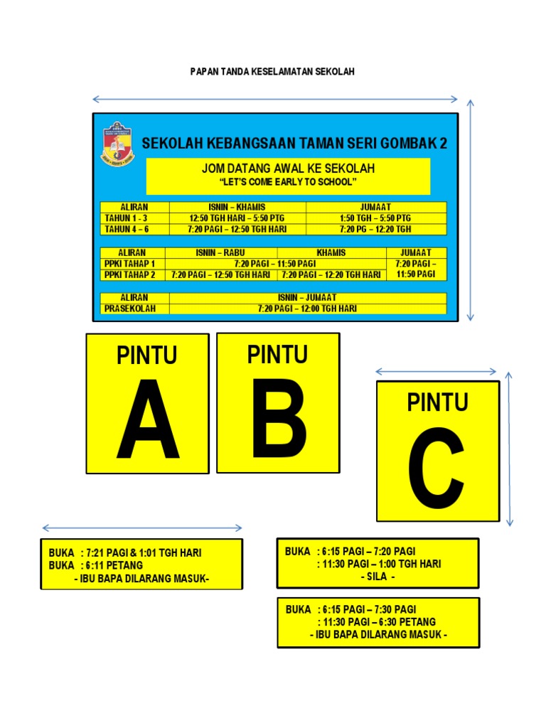 Papan Tanda Keselamatan Sekolah Pdf