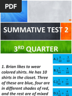 SUMMATIVE TEST 3 (UNION AND INTERSECTION OF EVENTS) Students Copy PPTX