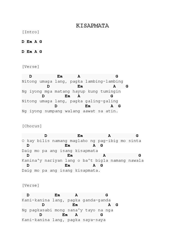 Kisapmata Chords PDF, 57 OFF gbupresnenskij.ru