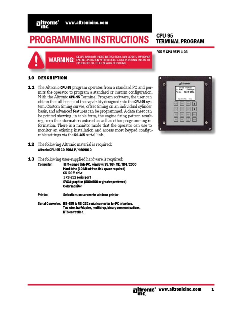 Altronic DIS CPU95 Prog PDF | PDF | Windows Registry | Computer Monitor