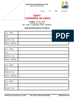 Registration Forms For The Youth Camp