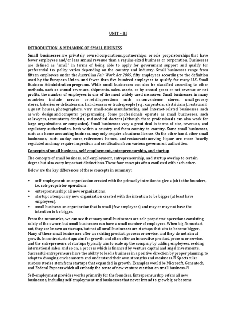 EBM Unit - 3 Notes | PDF | Business Incubator | Small Business