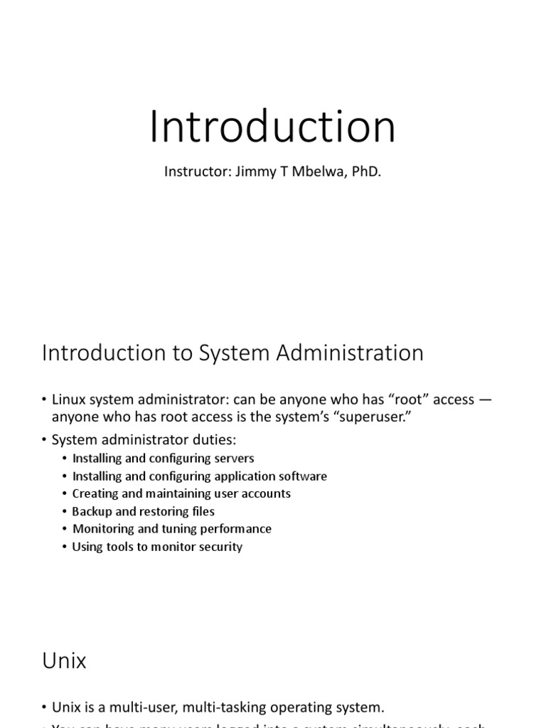 Lecture 1-Introduction | Download Free PDF | Linux Distribution | Unix