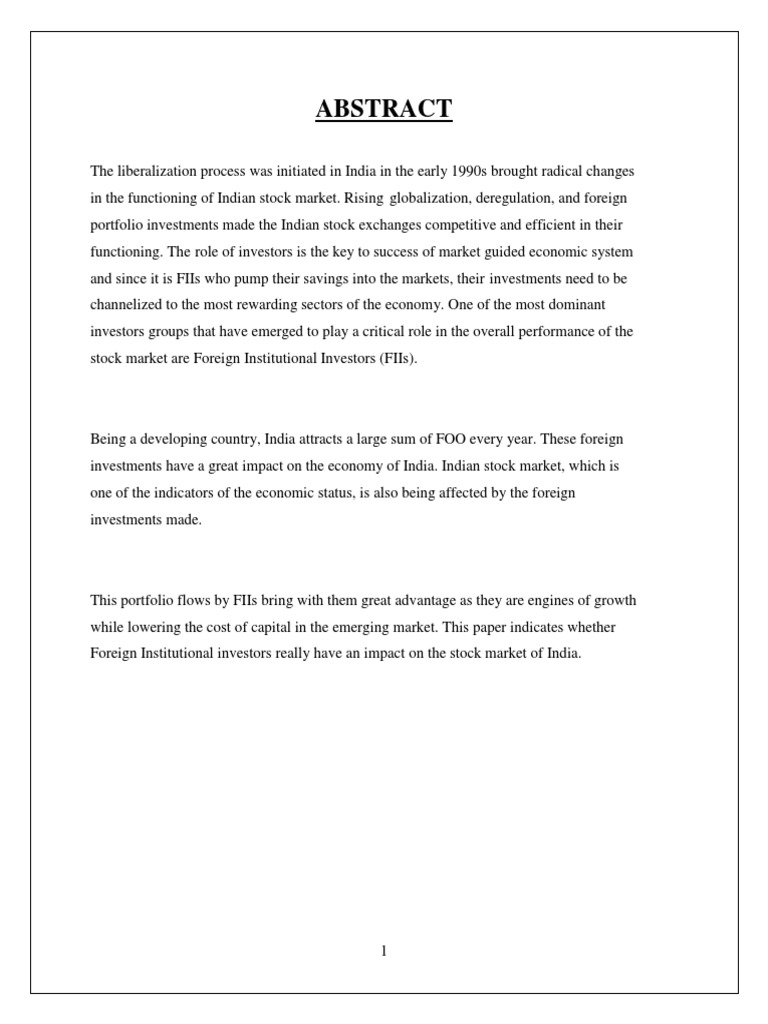 FII Impact on Indian Stock Market | PDF | Securities (Finance) | Stocks