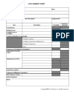 Form Lopa Summary Sheet