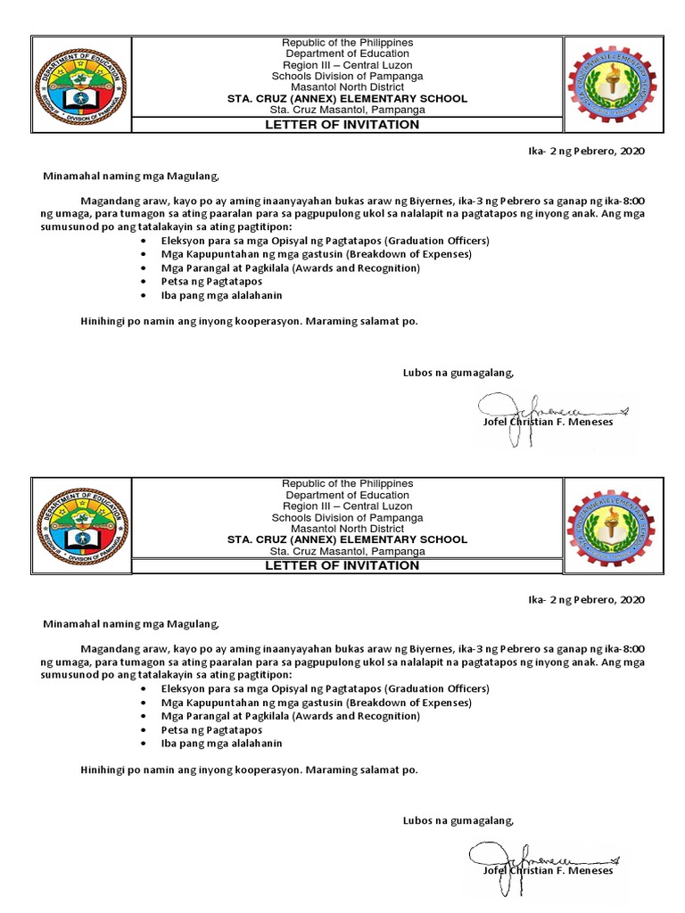 Letter of Invitation | PDF