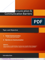 Lecture 2 - Verbal Comm Comm Barriers
