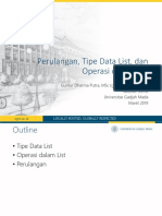 Perulangan, Tipe Data List, Dan Operasi Dalam List PDF