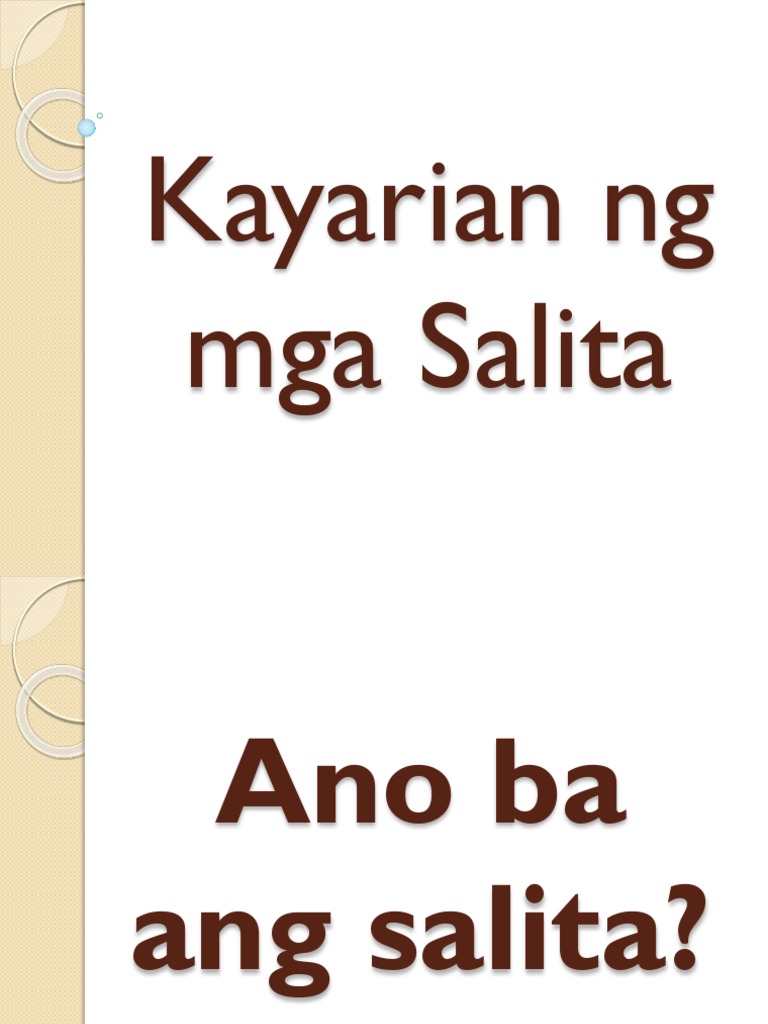 Mga Uri Ng Salitang Payak