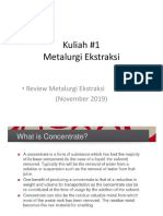 Kuliah #1 Pengantar Metalurgi Ekstraksi 2019