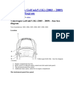 VW Golf mk5 (1K) 2003-2009 fuse box diagram