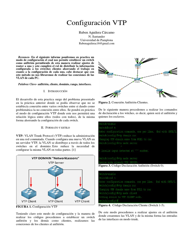 Config VTP | PDF | Protocolos de red | Redes de computadoras