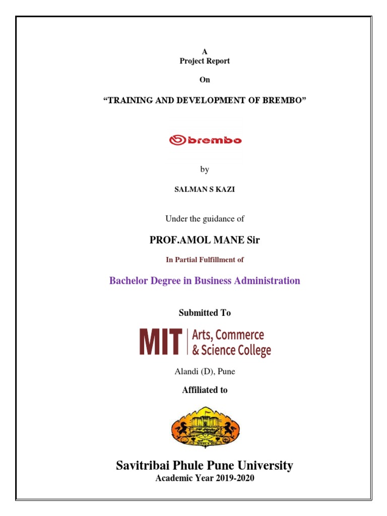 An analysis of the training and development practices at Brembo Brakes