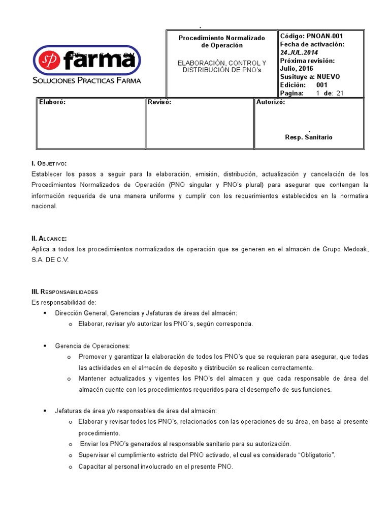 Elaboración y Control de PNOs | PDF | Publicación | Comunicación escrita