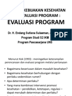 Analisis Kebijakan Kesehatan Dan Evaluasi Program - Evaluasi Program