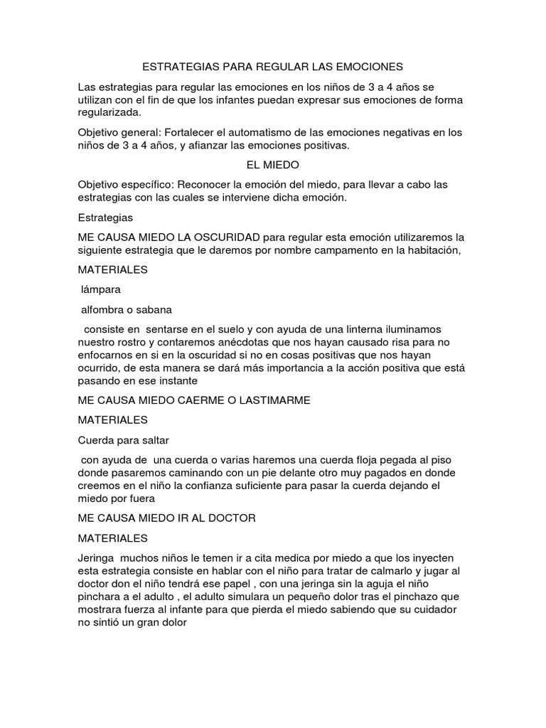 Estrategias para Regular Las Emociones | PDF