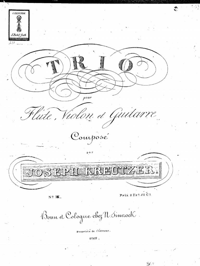Joseph Kreutzer Trio No.3 For Flute, Violin and Guitar 1 PDF