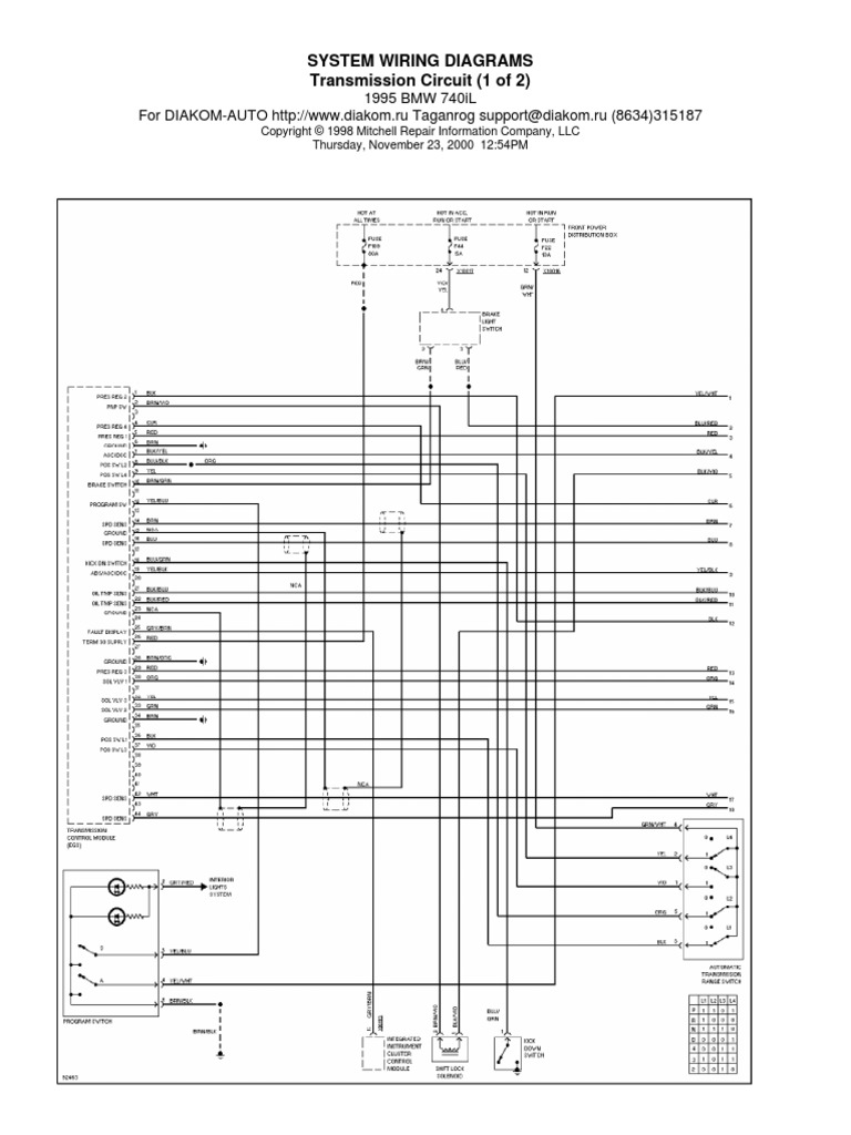 BMW E38 Schematic Transmission 1 | PDF