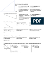 00 - Introduction To Trigonometry Worksheet Spring 2014 Includes Trigonometry Chart