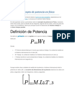 Concepto de Potencia en Física José Vicente Marrugo