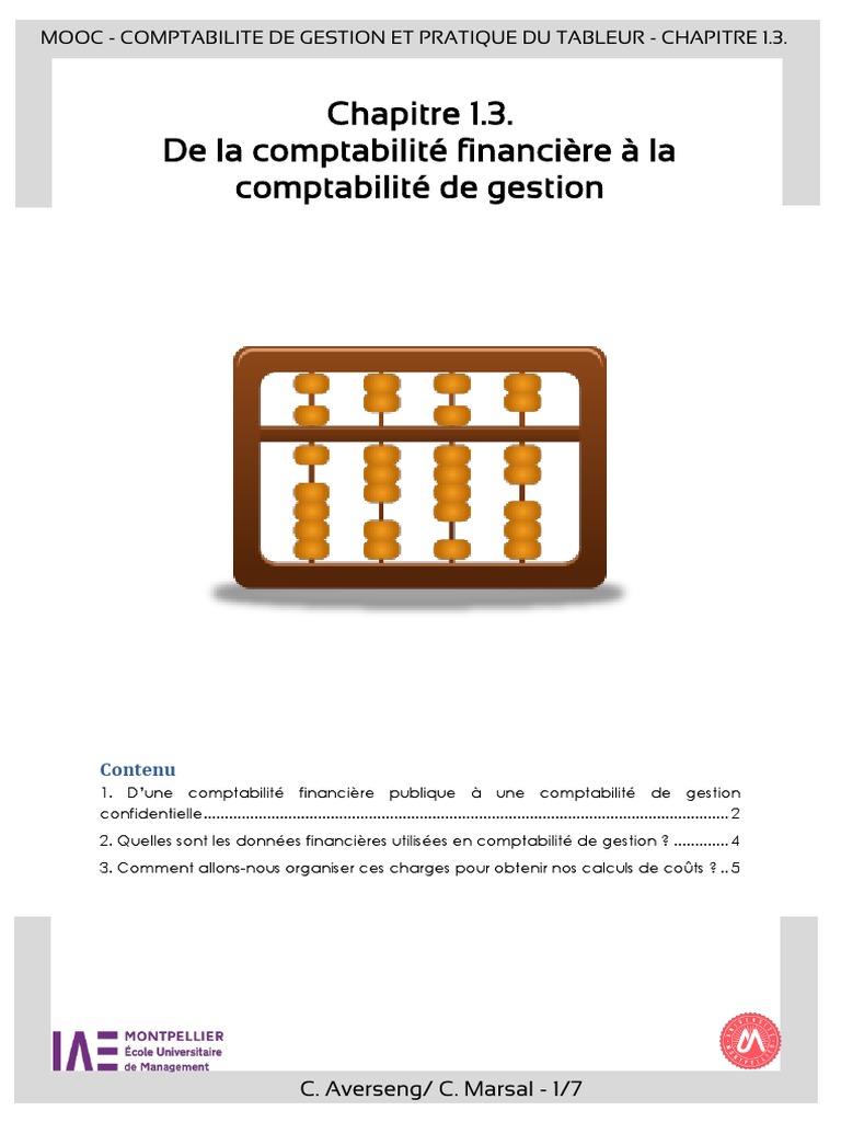 Mooc Comptabilité De Gestion Et Pratique Du Tableur Lmlù | PDF | Comptabilité | Dépréciation