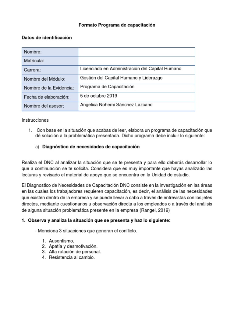Programa de Capacitación en Liderazgo | PDF | Simulación | Diseño