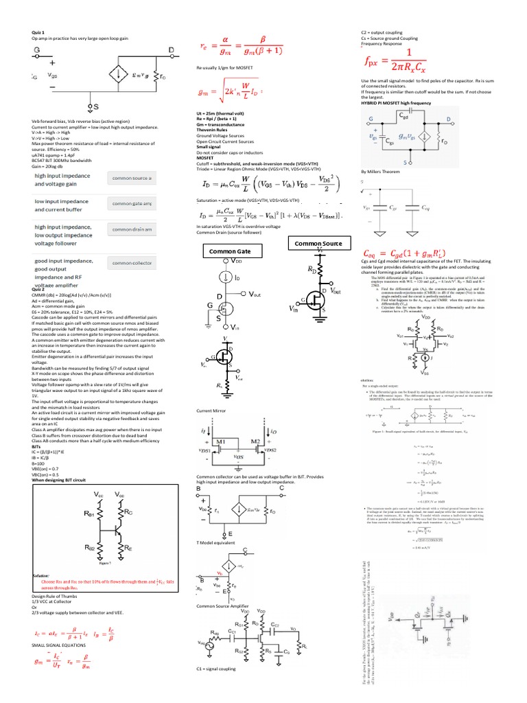 Analysis of OpAmp and Transistor Circuit Configurations and their Frequency Response