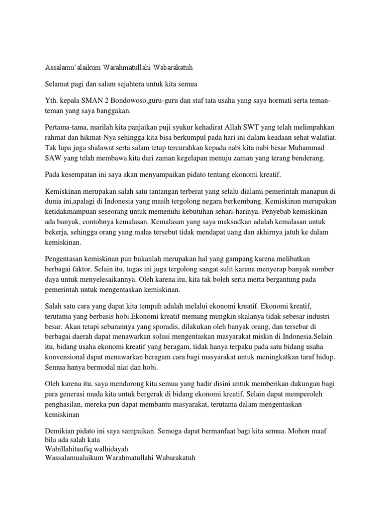 Pidato Ekonomi PDF