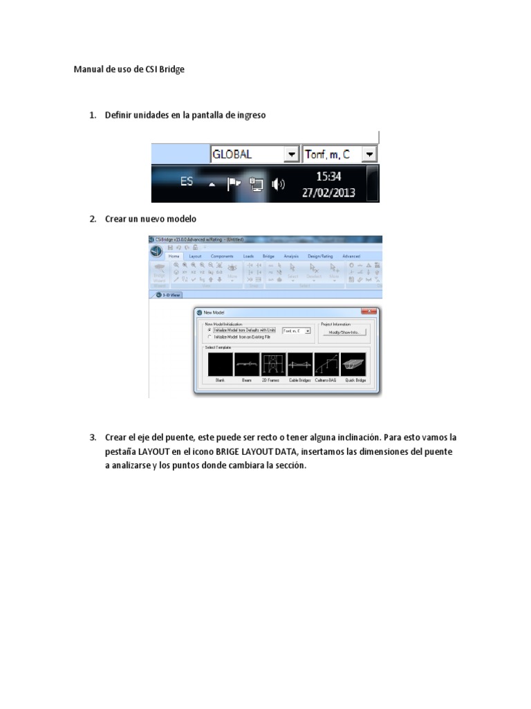 Manual de Uso de CSI Bridge | PDF | Puente | Hormigón pretensado