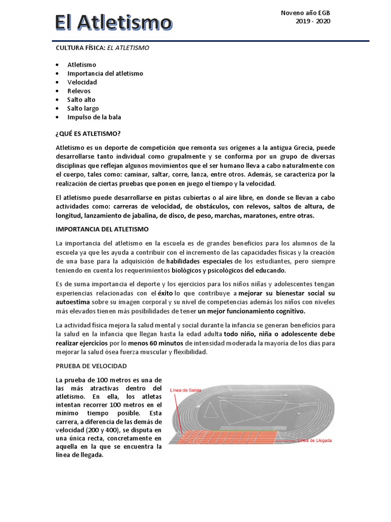 Introducción al Atletismo Escolar | PDF | Deporte del atletismo | Deportes
