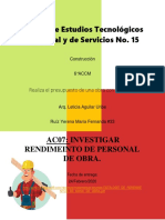 Rendimiento de Personal de Construccion