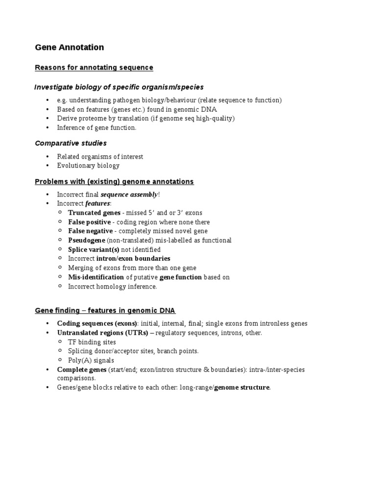 Gene Annotation and Its Challenges | PDF